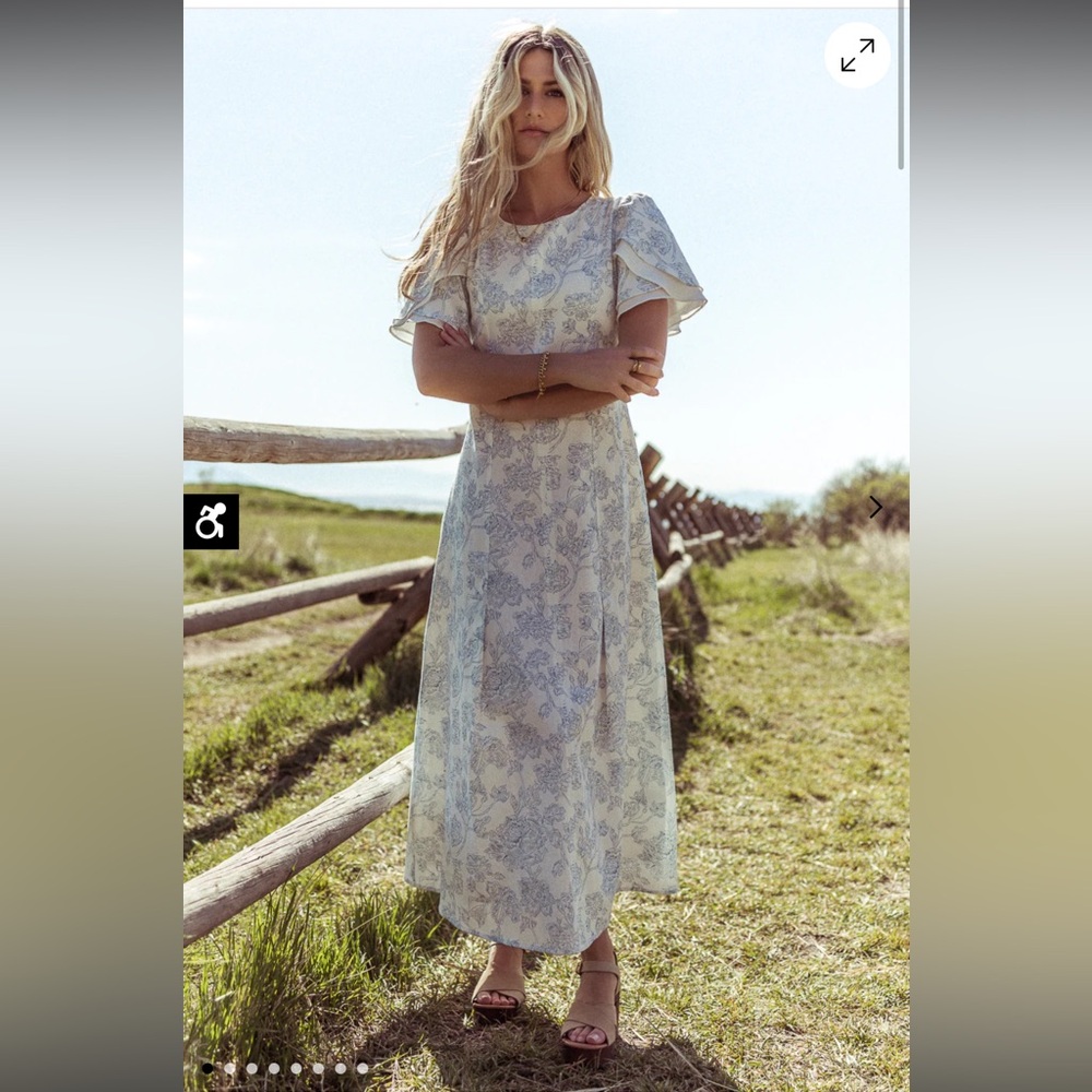 Bohme Bethie Petal Sleeve Maxi Dress